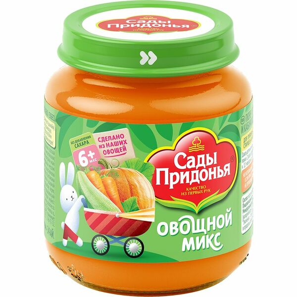 Пюре Сады Придонья морковь-тыква-кабачок с 6 месяцев, 120г