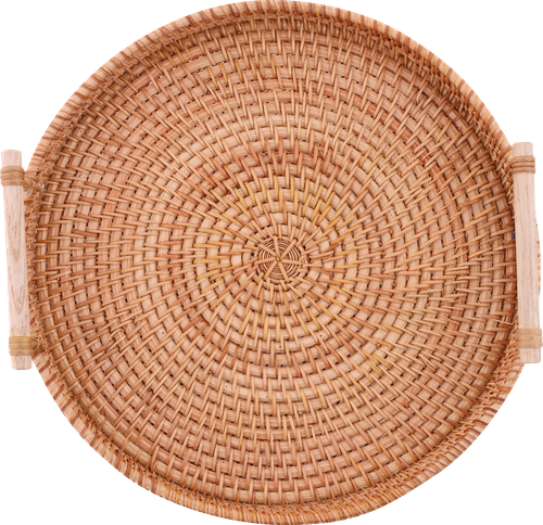

Поднос HOMECLUB Rattan 28x28x6,5см, круглый с ручками, ротанг, Арт. Rt-28