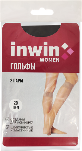 Гольфы женские INWIN р. 23–25 20 den natural, 2пары