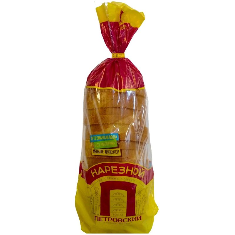 

Батон Петровский хлебокомбинат Нарезной в нарезке