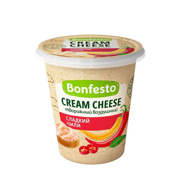 Сыр творожный Кремчиз воздушный с наполнителем Сладкий Чили 65% 125г Bonfesto