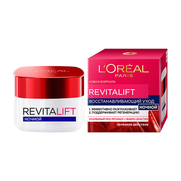 Крем для лица ночной `LOREAL` `REVITALIFT` восстанавливающий уход 50 мл
