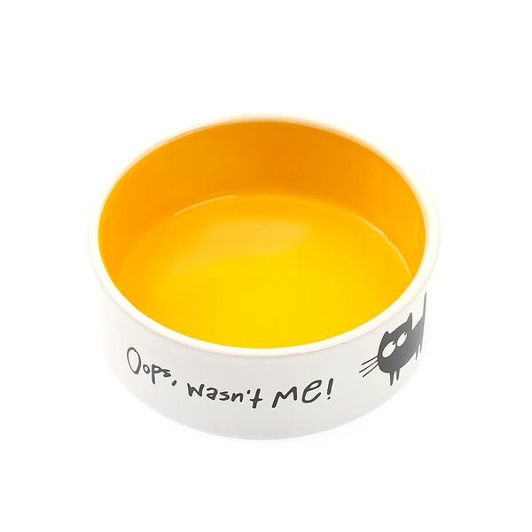 Миска желтая рис. Черный кот 13см