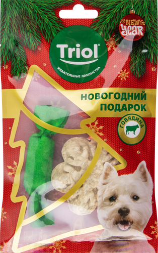 

Лакомство для собак TRIOL New Year Подарок снеговика, 65г