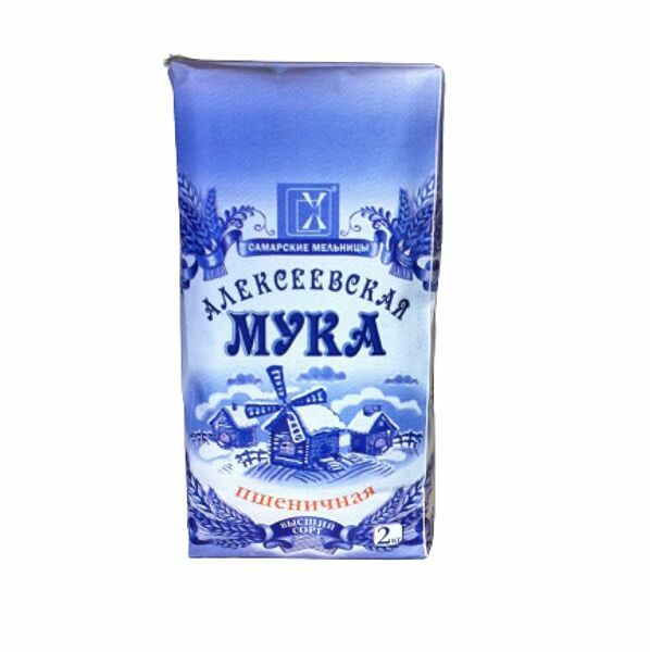 Мука пшеничная Алексеевская хлебопекарная высшего сорта, 2кг