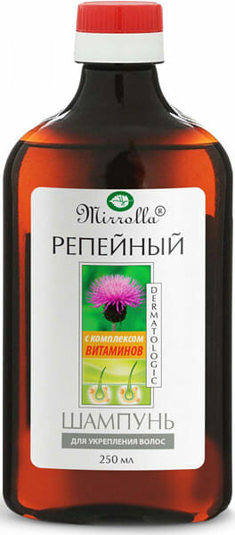 Шампунь Mirrolla репейный с комплектом витаминов