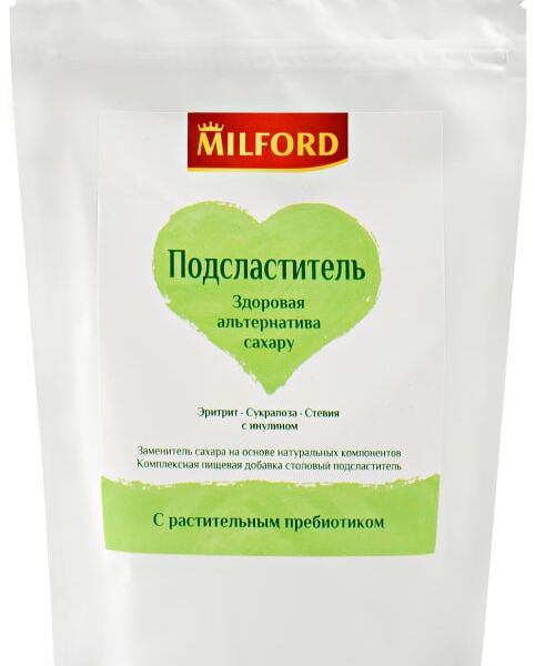 Подсластитель Milford Эритрит-Сукралоза-Стевия c инулином 300г
