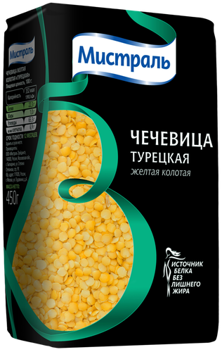 

Чечевица Мистраль Турецкая желтая колотая 450 г