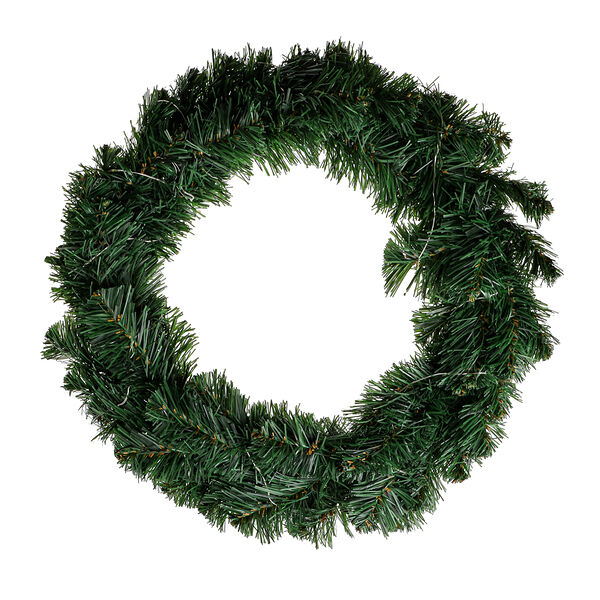 Сноу бум венок рождественский пвх 30см, с гирляндой 30led (роса),пост.свеч. мульти, питание 2*cr2032