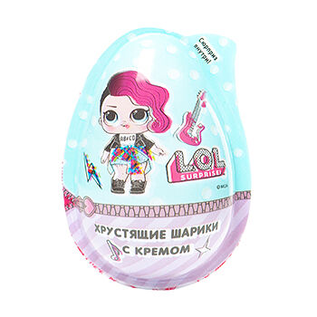 Яйцо L.O.L. Surprise! шарики хрустящие с кремом и игрушкой в капсуле