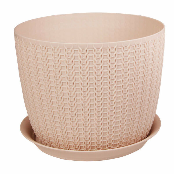 Горшок для цветов с поддоном Вязание d135мм М 3119 Чайная роза