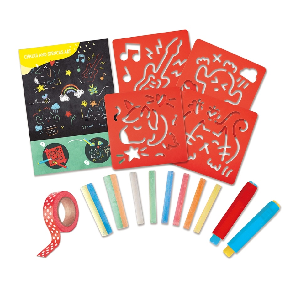 

Игровой набор развивающий для рисования мелками по трафаретам для детей 3+, Hape, 1 шт., Швейцария