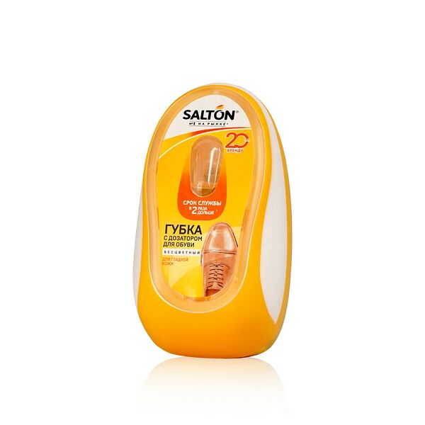 Губка - блеск для обуви Salton для гладкой кожи, с дозатором, натуральный
