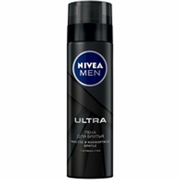 Пена для бритья Nivea Men Ultra Чистое и комфортное бритье с активным углем