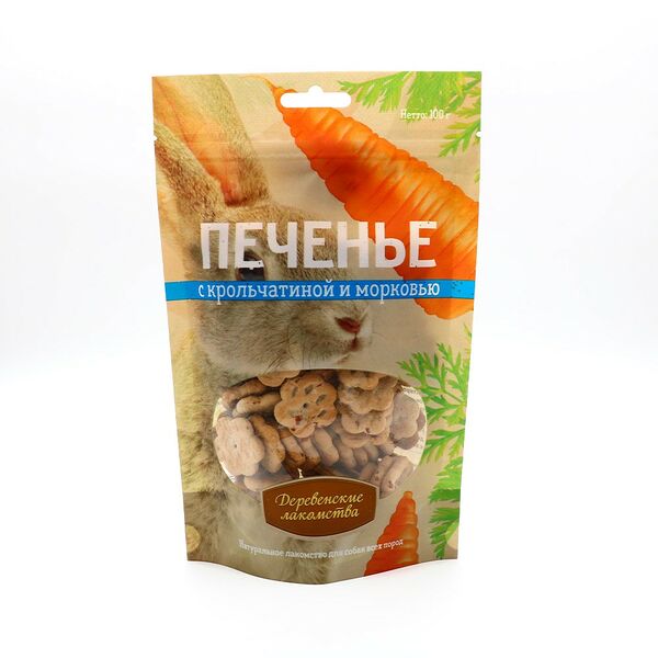 Печенье с крольчатиной и морковью Деревенские лакомства 100г