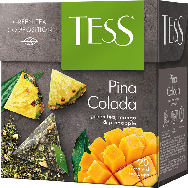 Чай зеленый Tess Пина Колада, 20 пирамидок, 36г