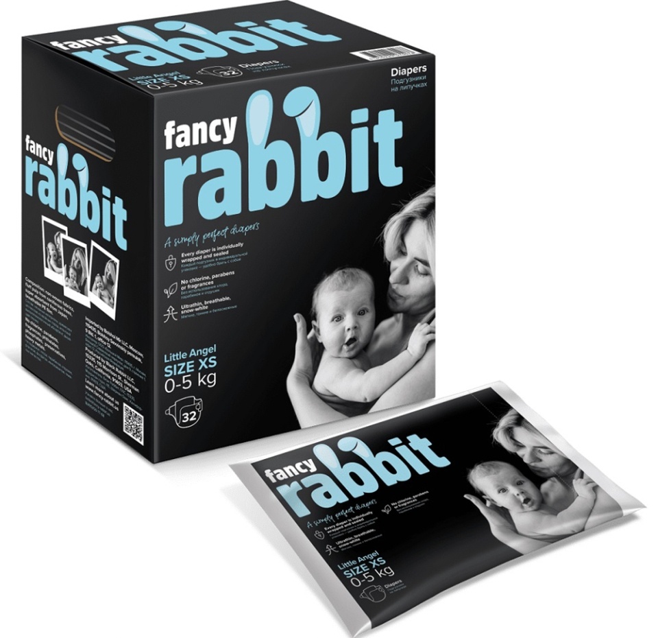 

Подгузники Rabbit 0-5 кг, Xs, Black Rabbit Llc 32 шт., США