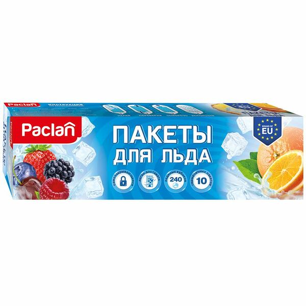 Пакеты Paclan для льда на 24 кубика, 10шт