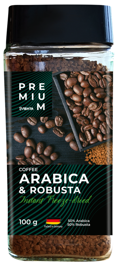 

Кофе растворимый Лента Premium Arabica&Robusta сублимированный