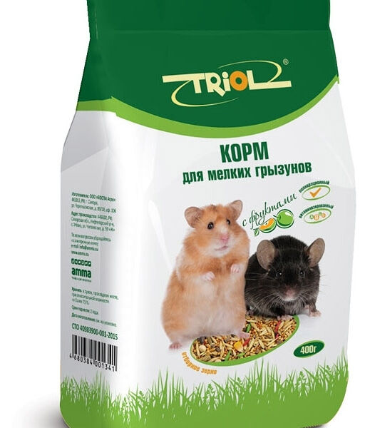 Корм Triol для мелких грызунов с фруктами