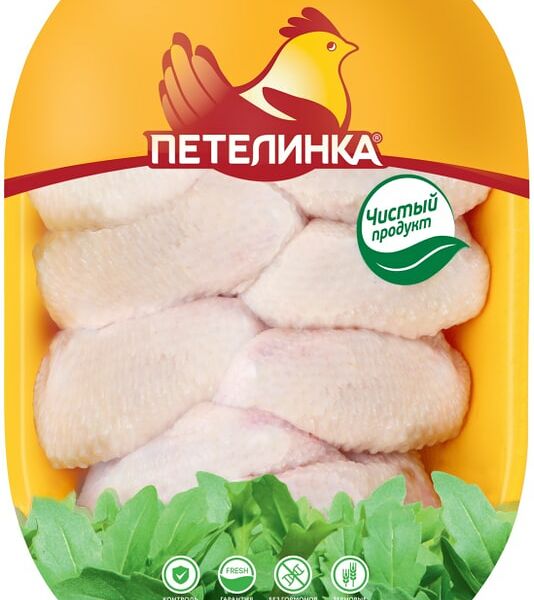 Крылья куриные Петелинка целые 0.7-1.2кг