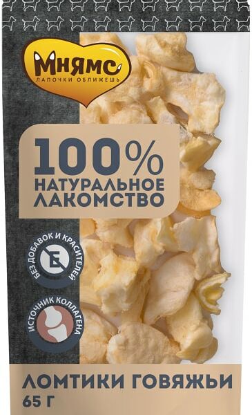 Лакомство для собак Мнямс ломтики говяжьи 65г