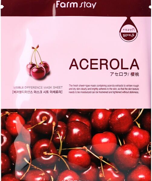 Маска для лица FarmStay тканевая с экстрактом ацеролы 23мл