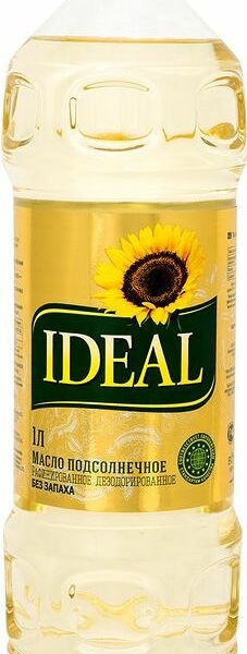 Масло подсолнечное Ideal рафинированное дезодорированное 1л