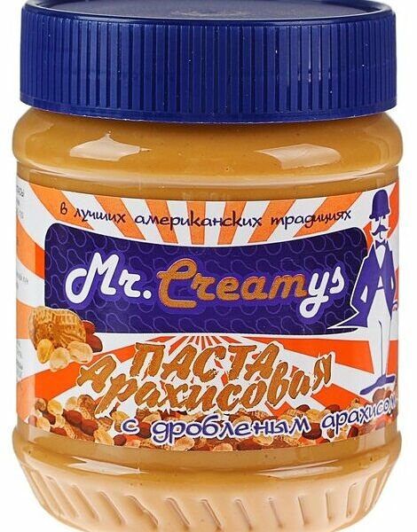 Паста арахисовая Mr.Creamys с дробленым арахисом