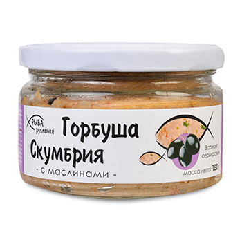 

Рыба рубленая Европром Скумбрия-Горбуша с маслинами 180 г