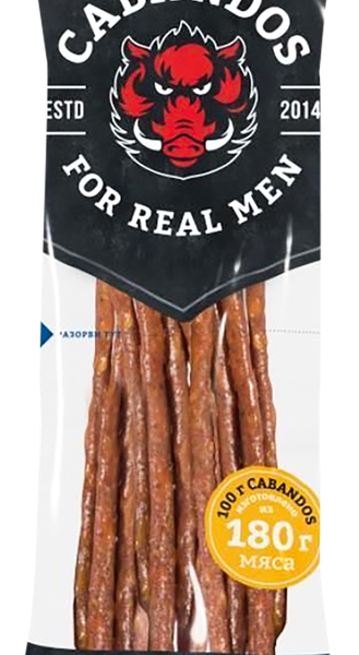 Колбаски копчено-вареные CABANDOS с сыром, высший сорт