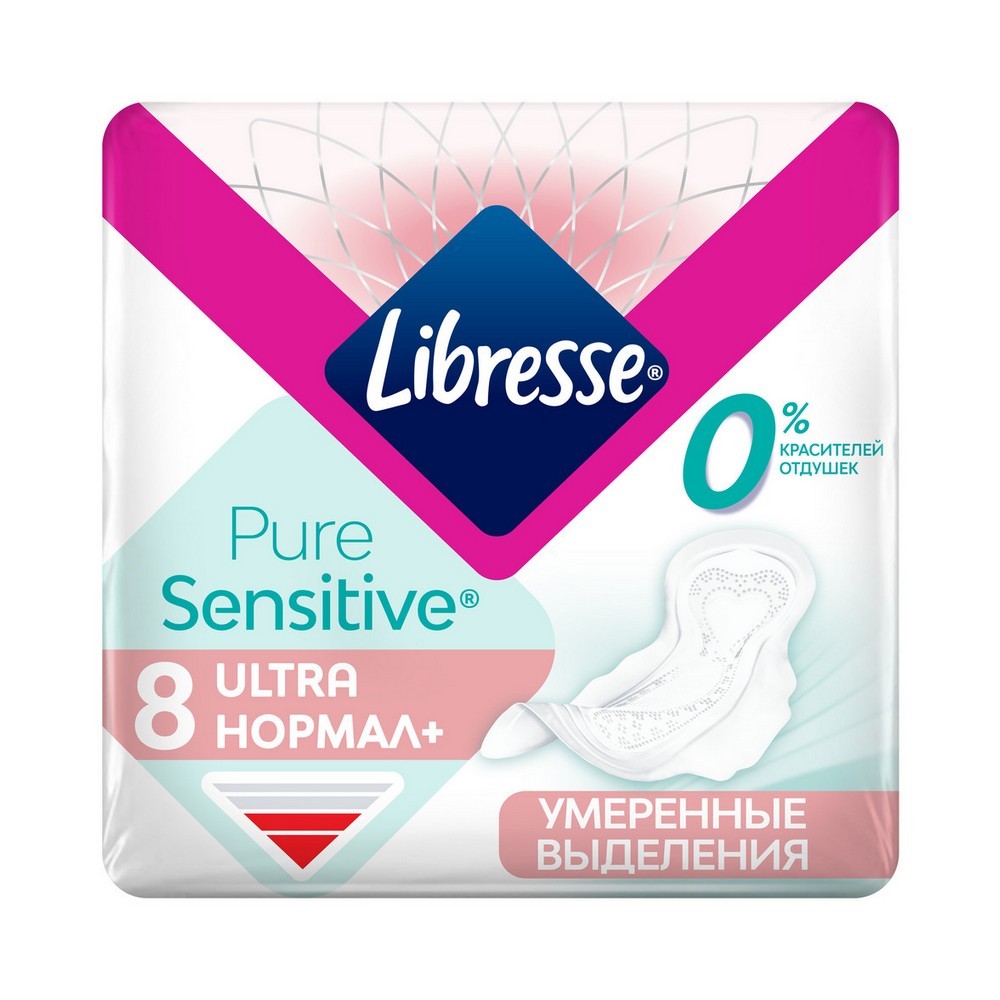 

Прокладки гигиенические Libresse Pure Sensitive Ultra нормал+ 8 шт