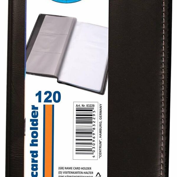 Визитница Centrum 3-х рядная на 120 визиток черная