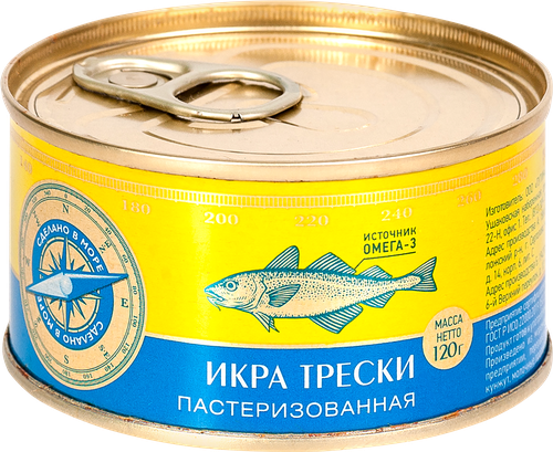 

Икра трески Сделано в море пастеризованная, 120 г