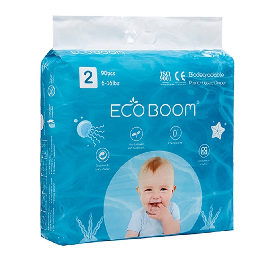 

Подгузники органические детские размер S 3—8 кг, Eco Boom, 90 шт., Китай