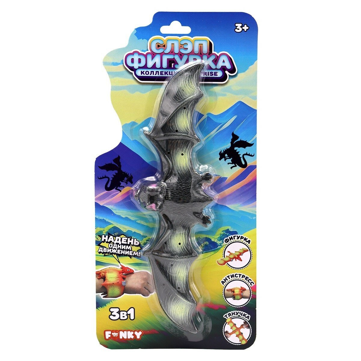 

Игрушка FUNKY TOYS Резиновая слэп-фигурка Летучая мышь