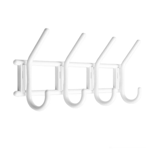 Вешалка 4-х рожковая, пластик, белая