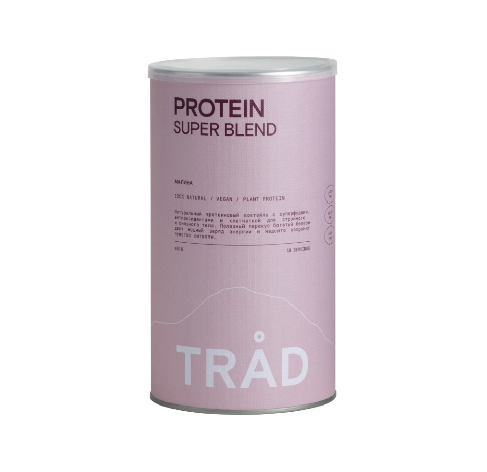 

Коктейль белковый Trad Body Protein Powder Малина веган без сахара 450 г Россия