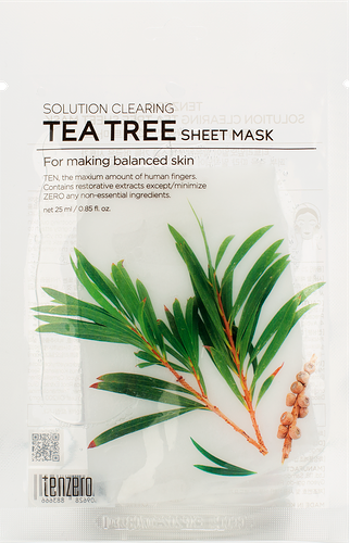Маска для лица TENZERO с экстрактом чайного дерева, тканевая, 25мл