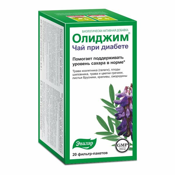 Эвалар Олиджим чай при диабете фильтр-пакеты 20 шт