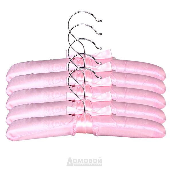 Набор вешалок для одежды Домовой сатин, 39 см, размер 38, 5 шт, цвет в ассортименте