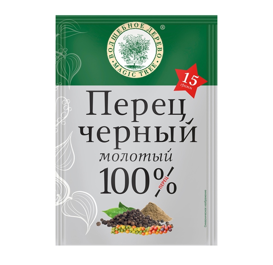 

Перец черный молотый "Волшебное дерево", 15г пакет, Россия