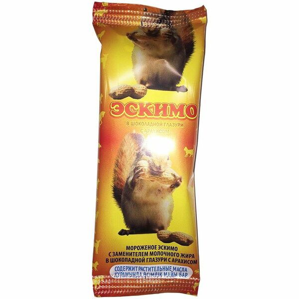 Мороженое Эскимо Белочка сливочное в шоколаде с орехом 60 г