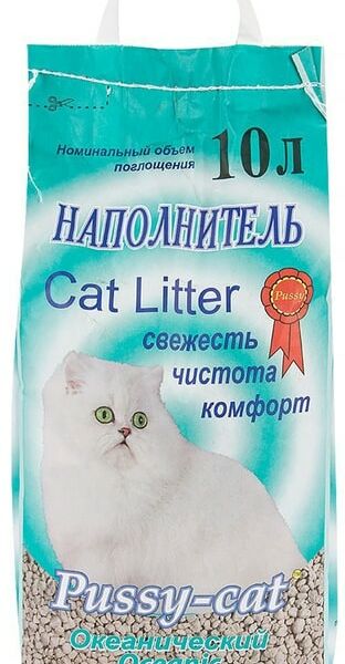 Наполнитель для кошачьего туалета Pussy-Cat Океанический впитывающий 10л