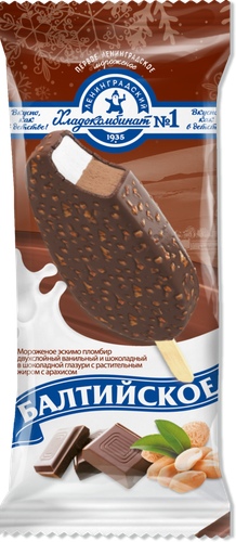 

Мороженое сливочное Балтийское Ваниль и шоколад эскимо 8% 80 г