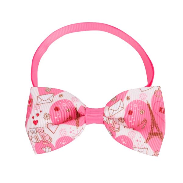 Галстук-бант для кошек и собак розовый котята, 20-35 см