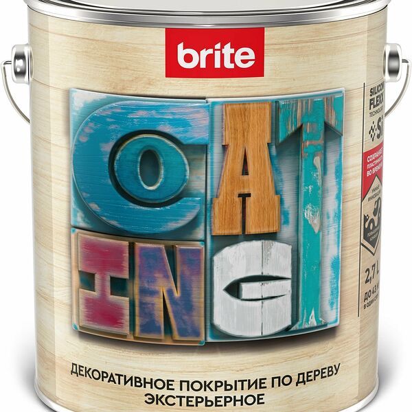 Покрытие BRITE FLEXX декоративное по дереву экстерьерное бесцветное 2,7 л