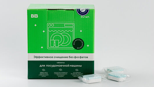 Таблетки для посудомоечных машин б/ф, 60 шт, 1200 г