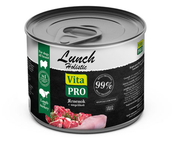 Консервы для собак VITAPRO LUNCH ягненок с индейкой 240г
