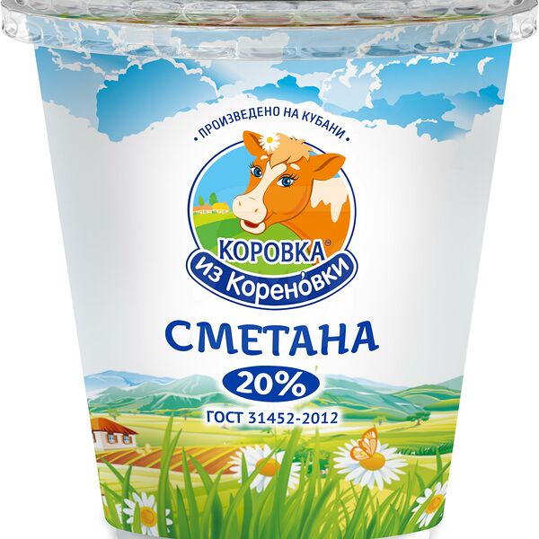 Сметана Коровка из Кореновки 20%